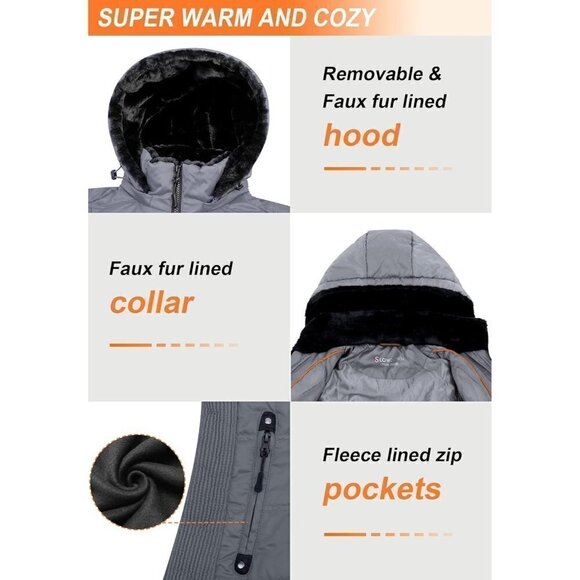 Midweight Down Puffer Jacket Warm Hooded Winter Down Jacket for Women - Picture 5 of 7